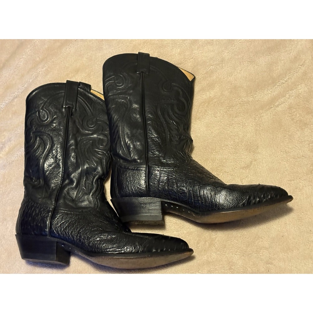 RARE VINTAGE TONY LAMA BLACK WESTERN BOOTS – STYLE 05572 – SIZE 12D